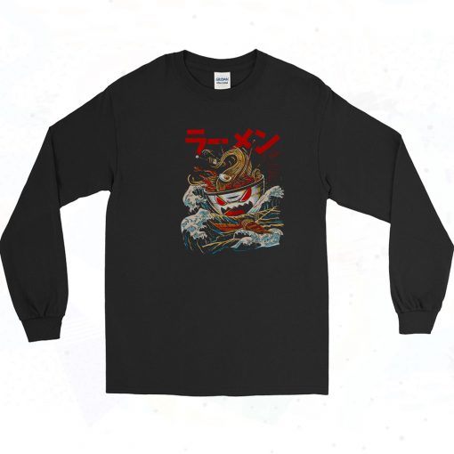 Ramen Noodles Monster Vintage Long Sleeve Shirt