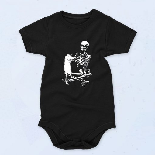 Skeleton Holding A Cat Unisex Baby Onesie