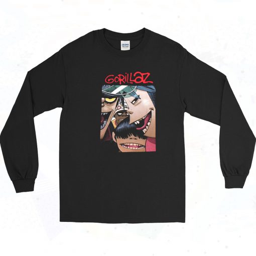 Gorillaz Faces Vintage Long Sleeve Shirt