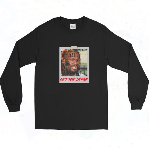 50 Cent Mashup Get The Strap Vintage Long Sleeve Shirt