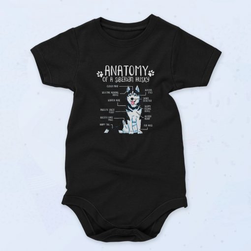 Anatomy Siberian Husky Dog Baby Onesie