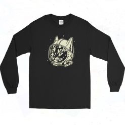 Black Astro Cat Funny Long Sleeve Shirt