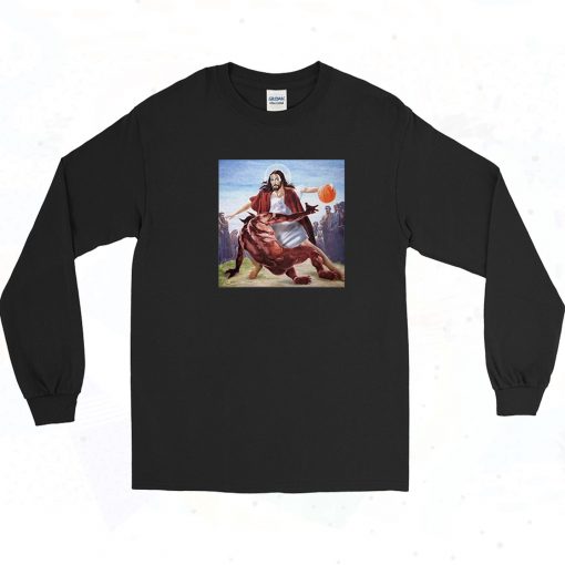 Jesus vs Satan in Basketball Long SLeeve Shirt