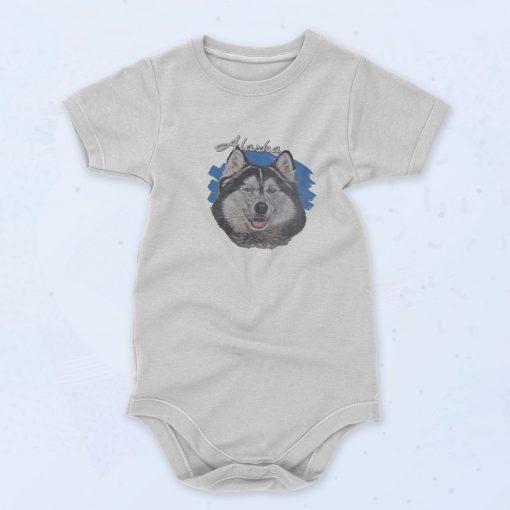 Alaska Husky Dog 90s Baby Onesie