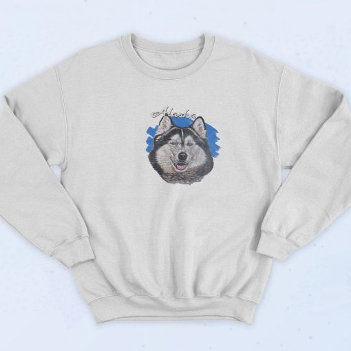 Alaska Husky Dog Funny 90s Sweatshirt