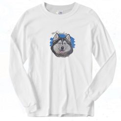 Alaska Husky Dog Vintage 90s Long Sleeve Shirt