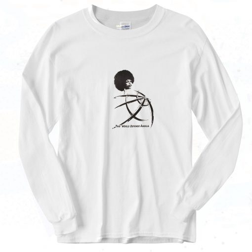 Angela Davis The World Defends Angela 90s Long Sleeve Shirt