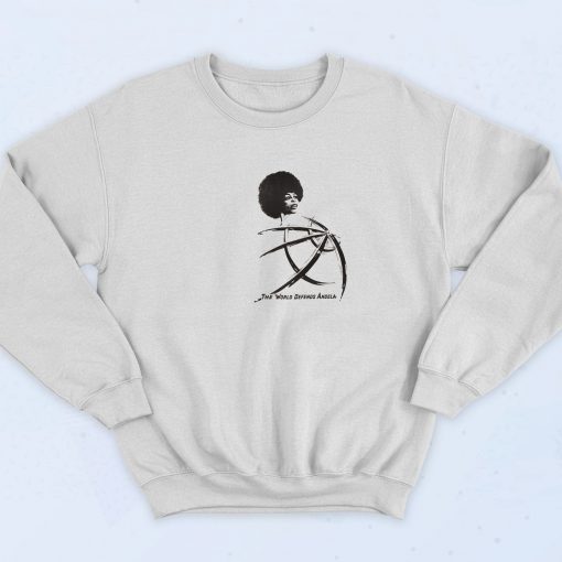 Angela Davis The World Defends Angela Retro 90s Sweatshirt