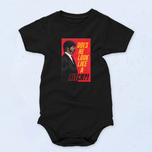 Does He Look Like a Bitch Pulp Fiction 90s Baby Onesie