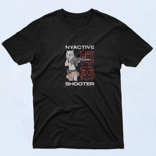 Nyactive Shooter Waifu Watchers 90s Style T Shirt