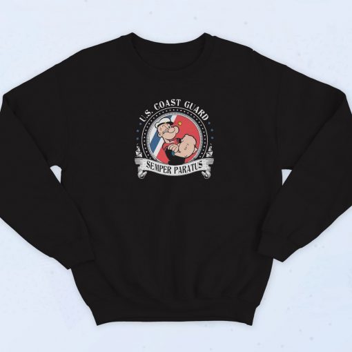 Popeye US Coast Guard Semper Paratus Art 90s Sweatshirt