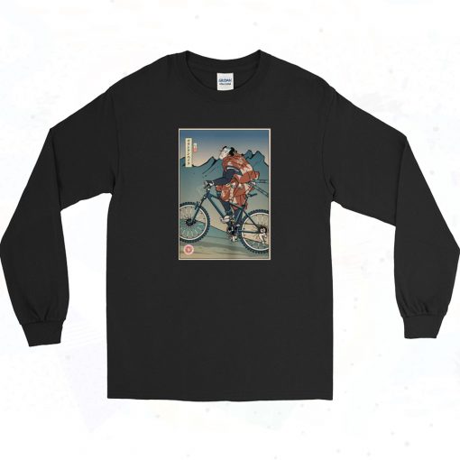 Samurai Mountain Bike 2 Ukiyo e 90s Long Sleeve Shirt