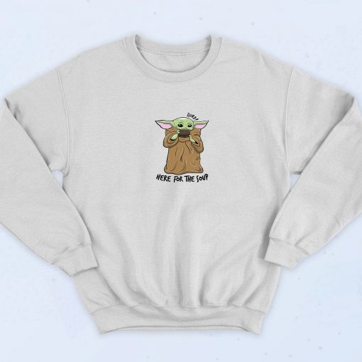 Baby Yoda Dringking Soup 90s Sweatshirt