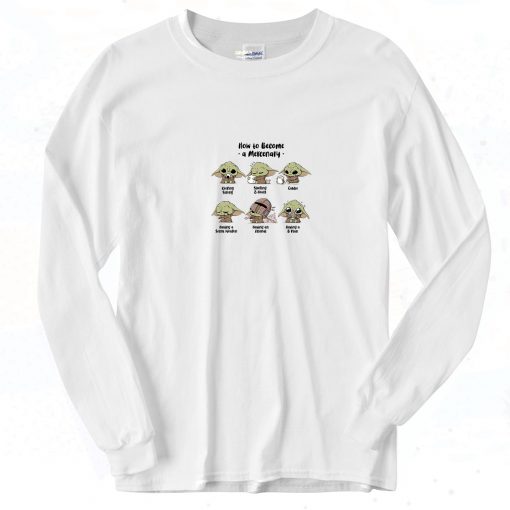 Baby Yoda How To Became a Mercenary 90s Long Sleeve Tee