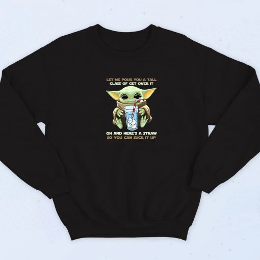 Baby Yoda Let Me Pour You A Tall Retro 90s Sweatshirt