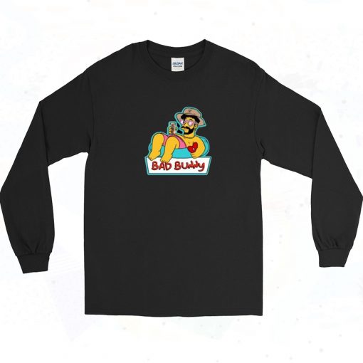 Bad Bunny El Conejo Malo Simpson Un Verano Sin ti 90s Long Sleeve Shirt