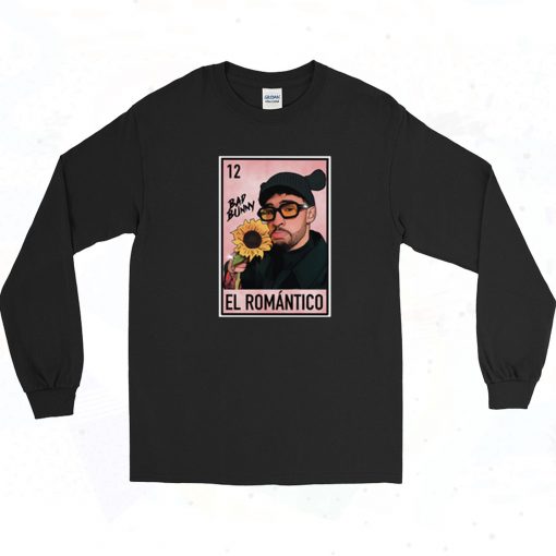 Bad Bunny El Romantico Loteria 90s Long Sleeve Shirt