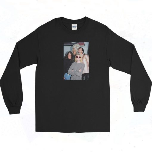 Rupaul And Nirvana Dave Grohl Kurt Cobain Krist Novoselic 90s Long Sleeve Shirt