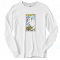 The Fool Tarot Sad Cat Vintage 90s Long Sleeve Shirt