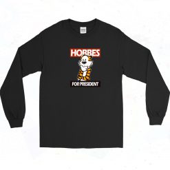 Hobbes For President 90s Long Sleeve Shirt