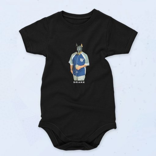 Drake Doberman Mask 90s Baby Onesie