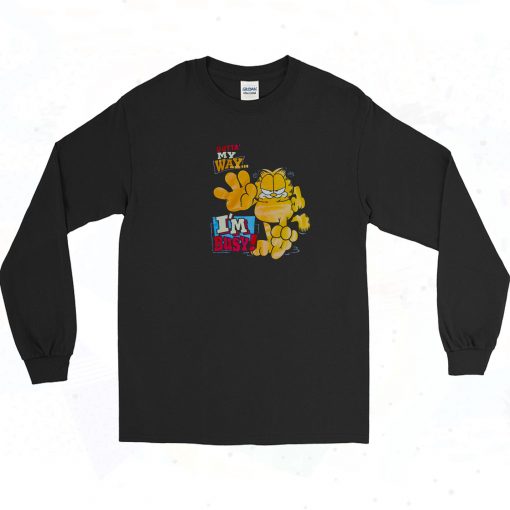 Garfield I'm Busy 90s Long Sleeve Shirt