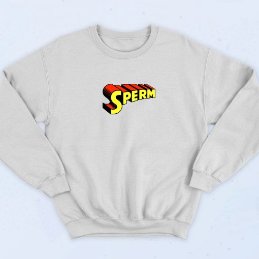 Super Sperm Superman Logo 90s Sweatshirt