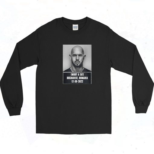 Andrew Tate Mugshot 90s Long Sleeve SHirt