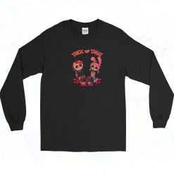 Chucky and Tiffany Hello Kitty Trick or Treat 90s Long Sleeve Shirt