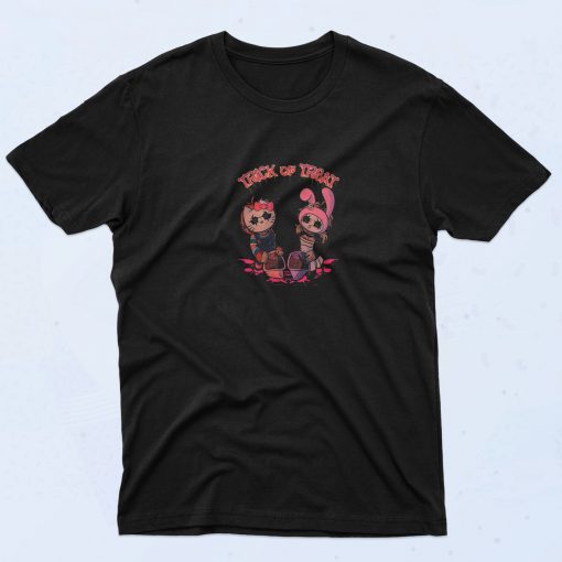 Chucky and Tiffany Hello Kitty Trick or Treat 90s T Shirt