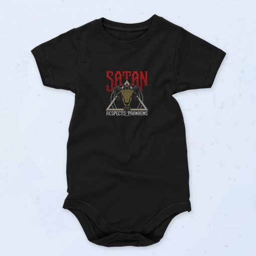 Goat Satan Respects Pronouns 90s Baby Onesie