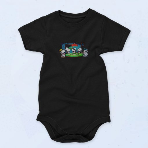 Snoopy Peanuts Dogs Playing Poker 90s Baby Onesie