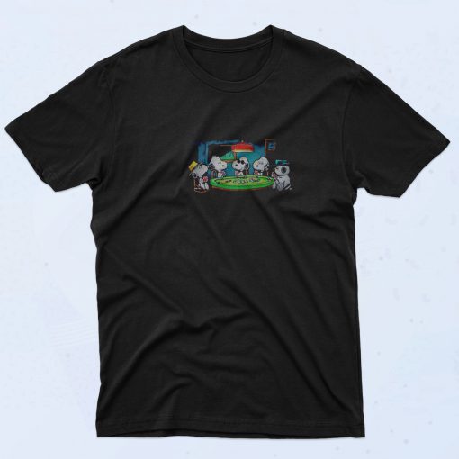 Snoopy Peanuts Dogs Playing Poker 90s Style T Shirt