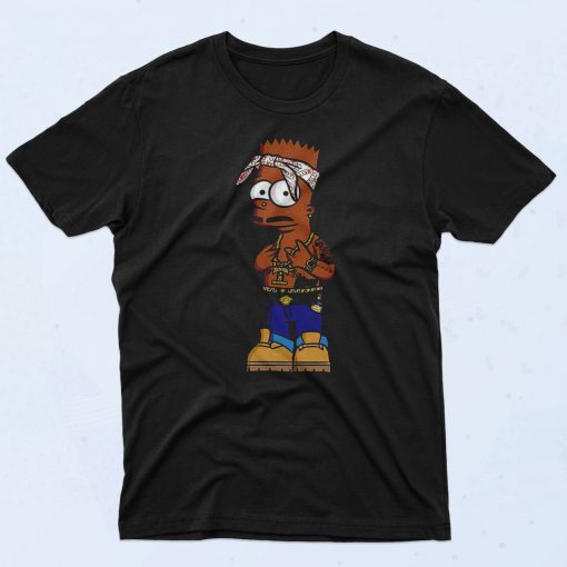 Bart Tupac Shakur Meme 90s T Shirt Fashionable