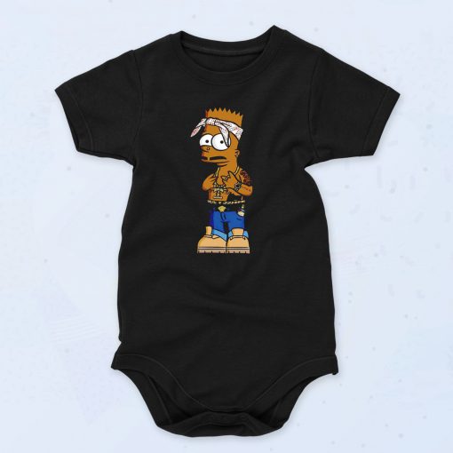 Bart Tupac Shakur Meme Baby Onesie 90s Style