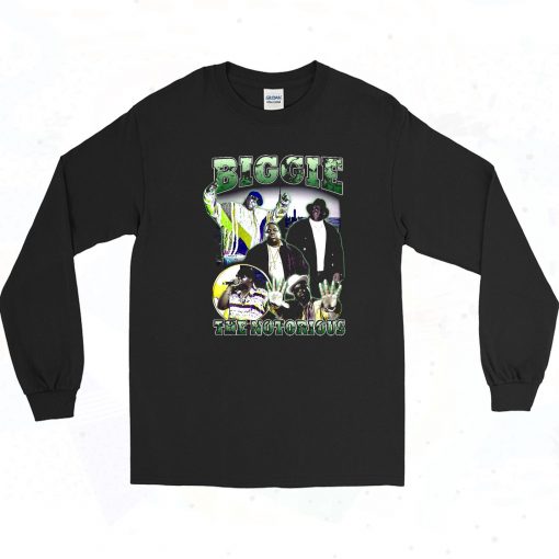 Biggie Smalls Vintage Rap Style Long Sleeve Shirt Style