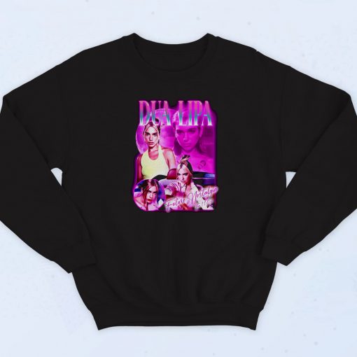 Dua Lipa Crazy Vintage Old School 90s Sweatshirt Style