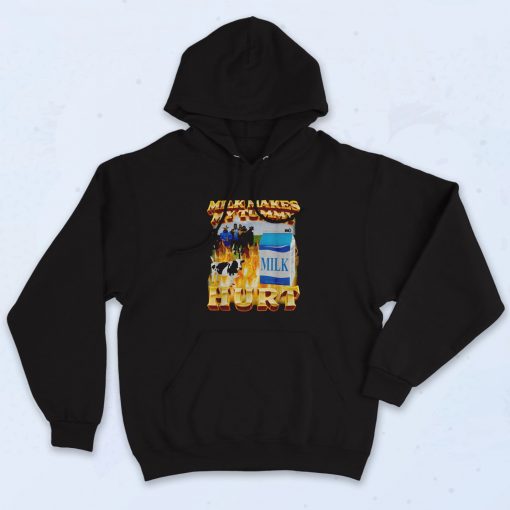 Milk Makes My Tummy Hurt 90s Hoodie Style