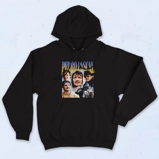 Pedro Pascal Collage Homage 90s Hoodie Style