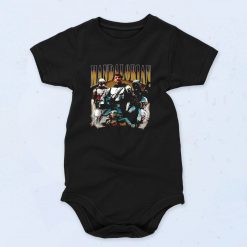 Pedro Pascal Mandalorian Scene Baby Onesie 90s Style