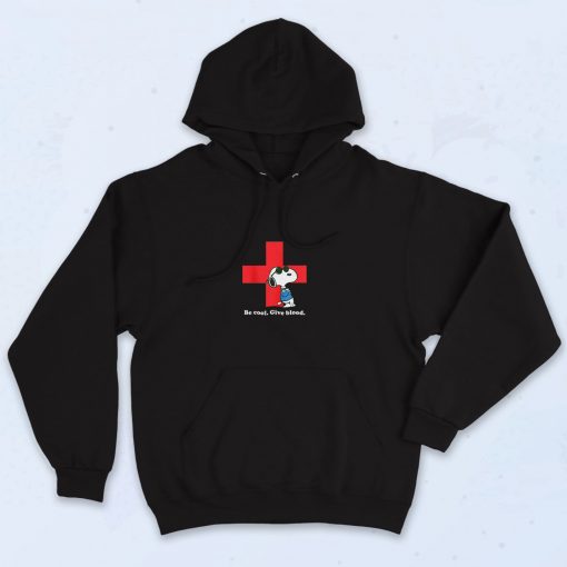 Red Cross Snoopy Shirt Be Cool Give Blood 90s Hoodie Streetwear
