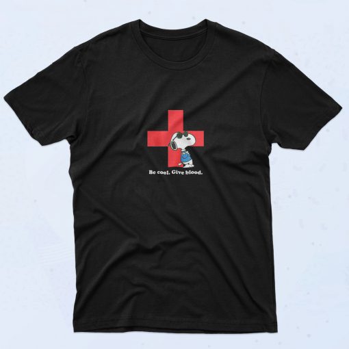 Red Cross Snoopy Shirt Be Cool Give Blood 90s T Shirt Fahion Style