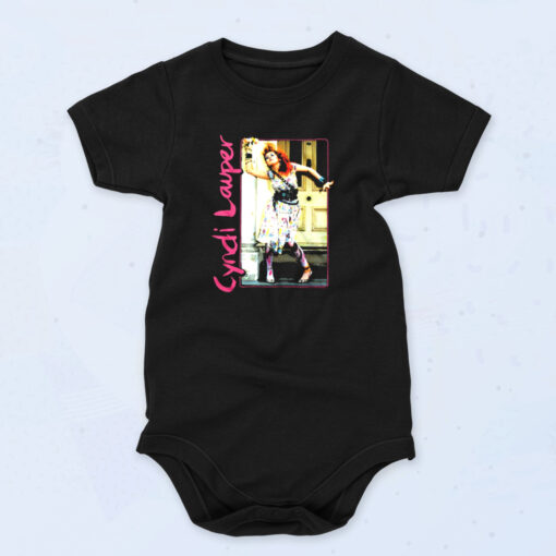 Cyndi Lauper Painted Dress Vintage Band Baby Onesie