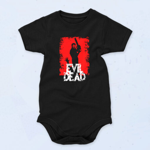 Evil Dead Ash Retro Horror Movie 90s Baby Onesie