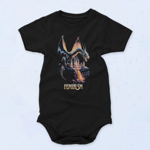 Feminism Dragon Fantasy 90s Baby Onesie