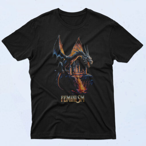 Feminism Dragon Fantasy 90s Oversized T shirt