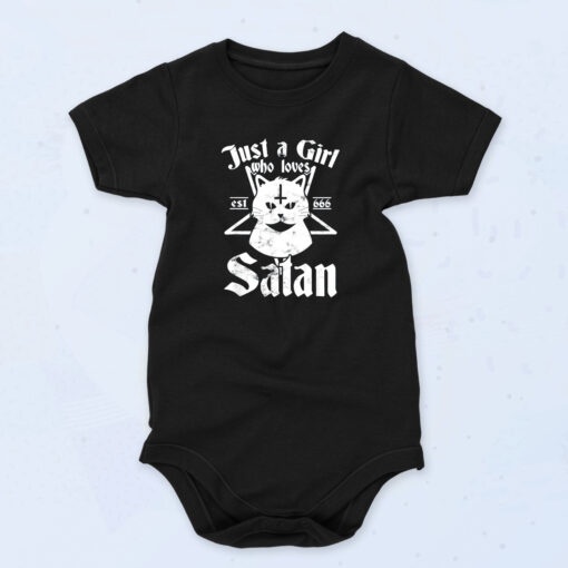 Just A Girl Who Loves Satan 90s Baby Onesie