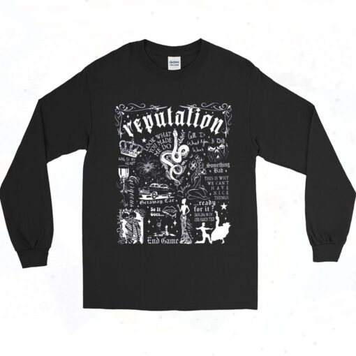 Reputation Taylor Swift Tracklist Long Sleeve Tshirt