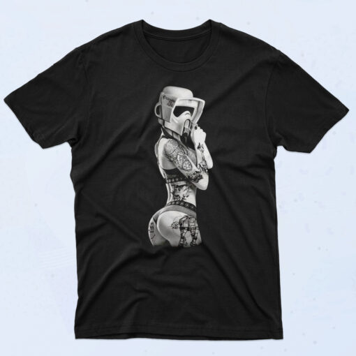 Tattoo Girl Storm Trooper 90s Oversized T shirt