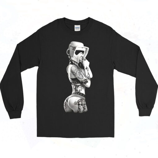 Tattoo Girl Storm Trooper Long Sleeve Tshirt